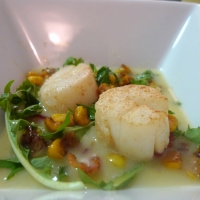 Seared Scallops with Corn Velouté