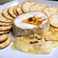 Baked Goat Brie with Honey and Almonds
